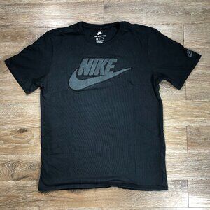 Nike Men’s Black Logo T-Shirt Men's Medium Large Gray Logo Terrycloth Embroider